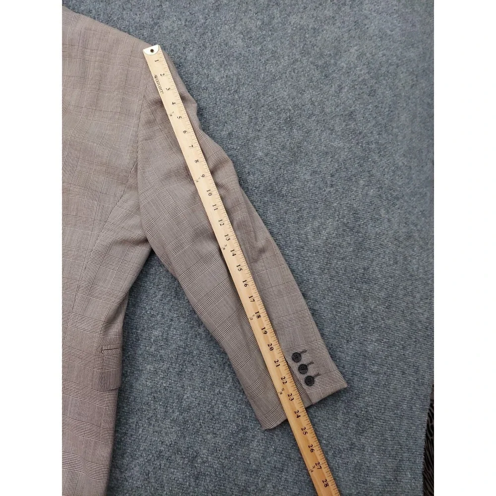 Brooks Brothers Blazer Jacket 44 Regular Brown Plaid Wool Made in Italy 2 Button